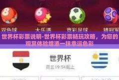 世界杯彩票说明-世界杯彩票畅玩攻略，为您的观赏体验增添一抹幸运色彩