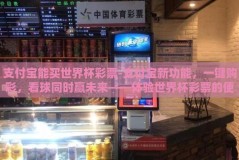 支付宝能买世界杯彩票-支付宝新功能，一键购彩，看球同时赢未来——体验世界杯彩票的便捷与激情