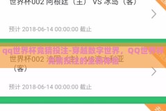 qq世界杯竞猜投注-穿越数字世界，QQ世界杯竞猜投注的全新体验