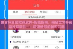 世界杯彩票推荐软件-智能指南，揭秘世界杯彩票推荐软件——精准选号的秘密武器