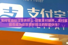 支付宝能投注世界杯么-探索支付新界，支付宝能否成为你世界杯投注的智能伙伴？