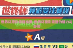 世界杯足彩竞猜结果-世界杯足彩竞猜的魅力与影响