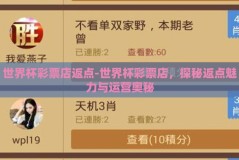 世界杯彩票店返点-世界杯彩票店，探秘返点魅力与运营奥秘