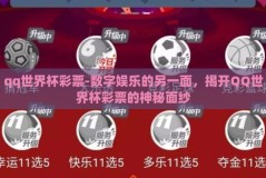 qq世界杯彩票-数字娱乐的另一面，揭开QQ世界杯彩票的神秘面纱