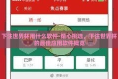 下注世界杯用什么软件-精心挑选，下注世界杯的最佳应用软件概览