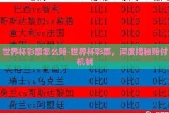 世界杯彩票怎么赔-世界杯彩票，深度揭秘赔付机制