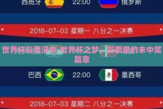 世界杯彩票没中-世界杯之梦，彩票里的未中奖篇章