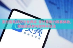 支付宝怎样投注世界杯-支付宝助力观赛体验，便捷途径参与世界杯投注