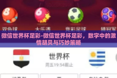 微信世界杯足彩-微信世界杯足彩，数字中的激情胡贝与巧妙策略