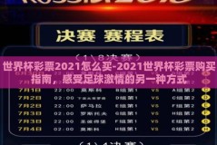世界杯彩票2021怎么买-2021世界杯彩票购买指南，感受足球激情的另一种方式