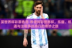买世界杯彩票香港-香港购彩世界杯，乐趣、机遇与注意事项并行的奇妙之旅
