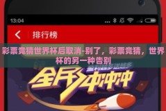 彩票竞猜世界杯后取消-别了，彩票竞猜，世界杯的另一种告别