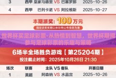世界杯买足球彩票-从热情到智慧，世界杯期间参与足球彩票的乐趣与策略