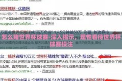 怎么赌世界杯球赛-深入揭示，理性看待世界杯球赛投注