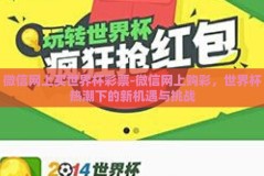 微信网上买世界杯彩票-微信网上购彩，世界杯热潮下的新机遇与挑战