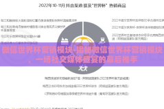 微信世界杯营销模块-揭秘微信世界杯营销模块，一场社交媒体盛宴的幕后推手