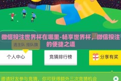微信投注世界杯在哪里-畅享世界杯，微信投注的便捷之道