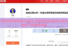 微信世界杯赌球小程序-微信世界杯赌球小程序现象下的理性审视