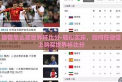 微信怎么买世界杯比分-轻松买球，如何在微信上购买世界杯比分