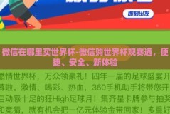 微信在哪里买世界杯-微信购世界杯观赛通，便捷、安全、新体验