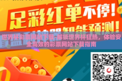 世界杯彩票网站下载-解锁世界杯狂热，体验安全高效的彩票网站下载指南