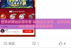 世界杯网站彩票停售-畅游足彩世界，世界杯期间彩票停售的理性观察