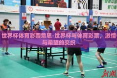 世界杯体育彩票意思-世界杯与体育彩票，激情与希望的交织