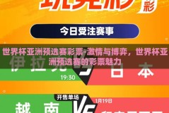 世界杯亚洲预选赛彩票-激情与博弈，世界杯亚洲预选赛的彩票魅力