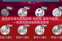 世界杯彩票兑奖有效期-世界杯·激情与智慧——彩票兑奖时效的背后故事