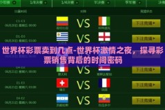 世界杯彩票卖到几点-世界杯激情之夜，探寻彩票销售背后的时间密码