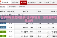 世界杯彩票赔付比例-世界杯彩票，深度解析赔付比例