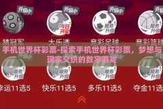 手机世界杯彩票-探索手机世界杯彩票，梦想与现实交织的数字游戏