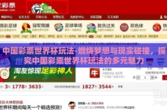 中国彩票世界杯玩法-燃烧梦想与现实碰撞，探究中国彩票世界杯玩法的多元魅力