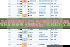 怎么在微信投注世界杯-如何在微信安全合法地为世界杯投注