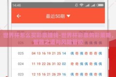世界杯怎么买彩票赚钱-世界杯彩票购彩策略，智胜之道与风险管控