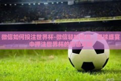 微信如何投注世界杯-微信轻松挑战，足球盛宴中押注世界杯的智慧攻略