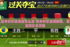 世界杯彩票淘宝怎么买-世界杯彩票嗨翻夜，淘宝购彩全攻略