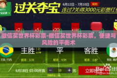 微信买世界杯彩票-微信买世界杯彩票，便捷与风险的平衡术