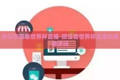 微信在哪看世界杯直播-微信看世界杯直播的便捷途径