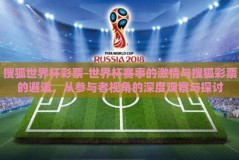 搜狐世界杯彩票-世界杯赛事的激情与搜狐彩票的邂逅，从参与者视角的深度观察与探讨