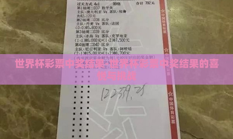 世界杯彩票中奖结果-世界杯彩票中奖结果的喜悦与挑战 世界杯彩票中奖结果-世界杯彩票中奖结果的喜悦与挑战