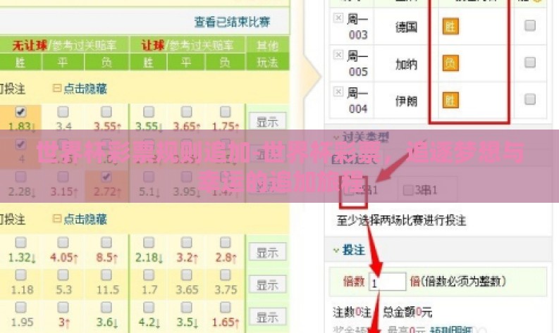 世界杯彩票规则追加-世界杯彩票，追逐梦想与幸运的追加旅程