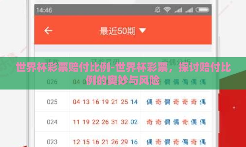 世界杯彩票赔付比例-世界杯彩票,探讨赔付比例的奥妙与风险 世界杯彩票赔付比例-世界杯彩票,探讨赔付比例的奥妙与风险