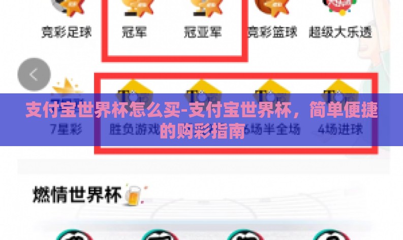 支付宝世界杯怎么买-支付宝世界杯,简单便捷的购彩指南 支付宝世界杯怎么买-支付宝世界杯,简单便捷的购彩指南