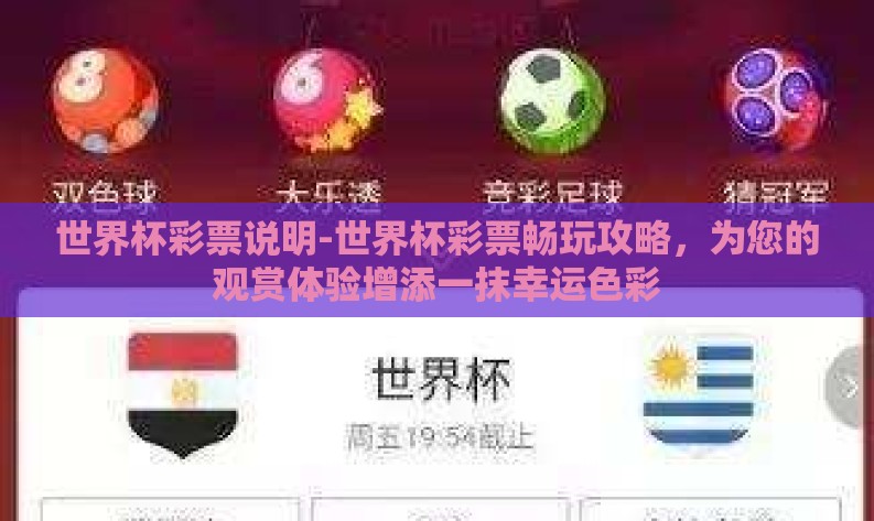 世界杯彩票说明-世界杯彩票畅玩攻略，为您的观赏体验增添一抹幸运色彩