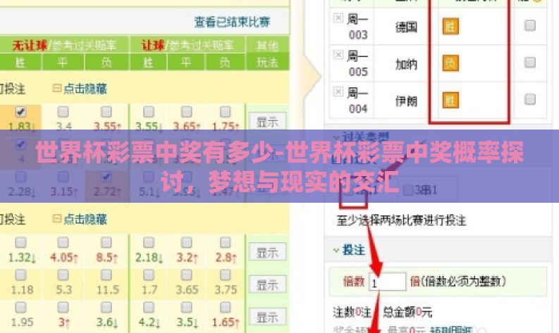 世界杯彩票中奖有多少-世界杯彩票中奖概率探讨,梦想与现实的交汇 世界杯彩票中奖有多少-世界杯彩票中奖概率探讨,梦想与现实的交汇