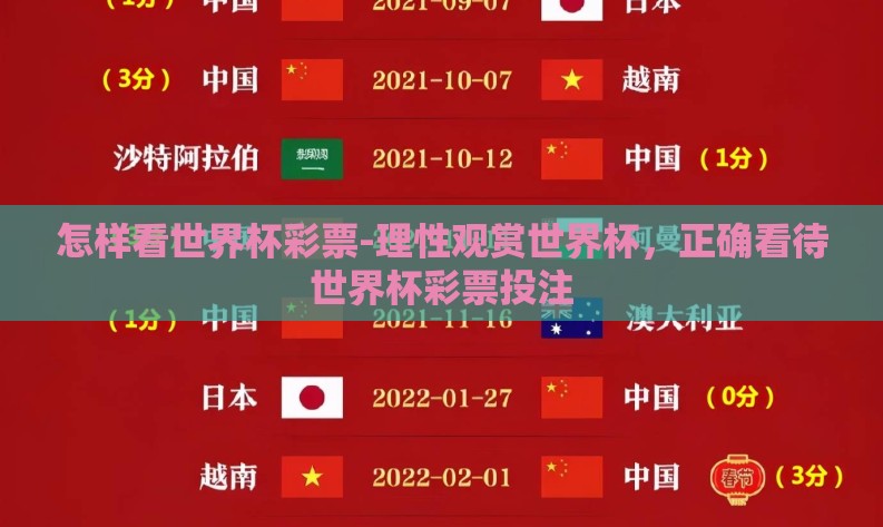 怎样看世界杯彩票-理性观赏世界杯,正确看待世界杯彩票投注 怎样看世界杯彩票-理性观赏世界杯,正确看待世界杯彩票投注