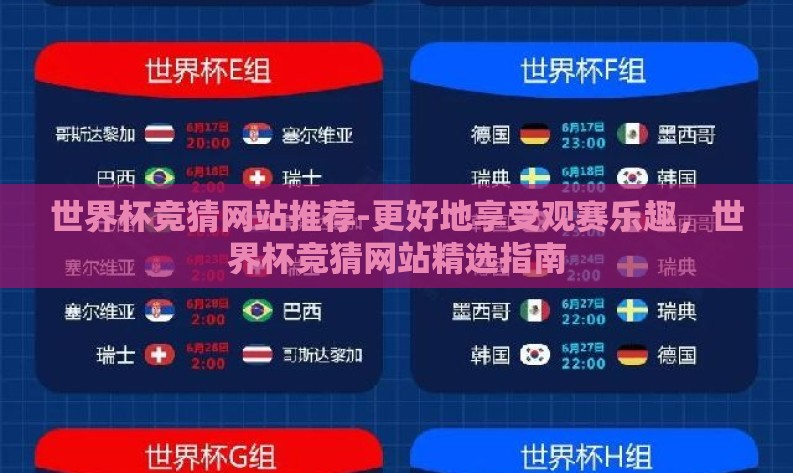 世界杯竞猜网站推荐-更好地享受观赛乐趣，世界杯竞猜网站精选指南