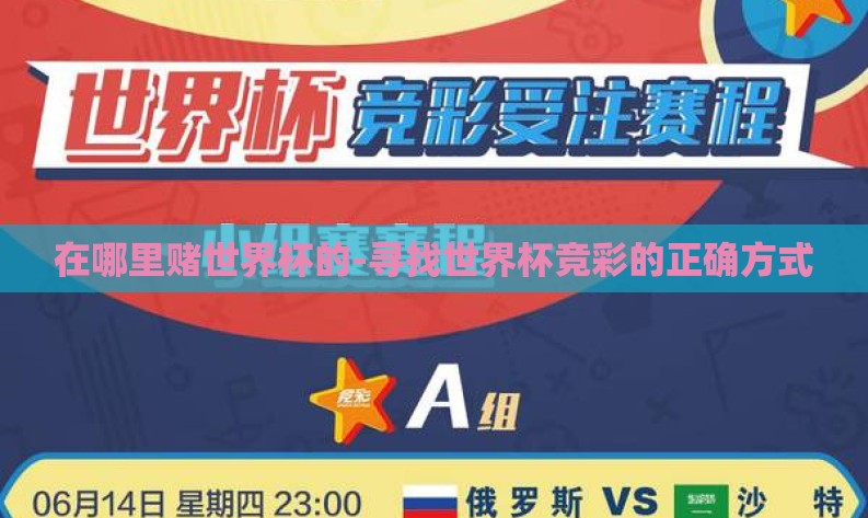 在哪里赌世界杯的-寻找世界杯竞彩的正确方式