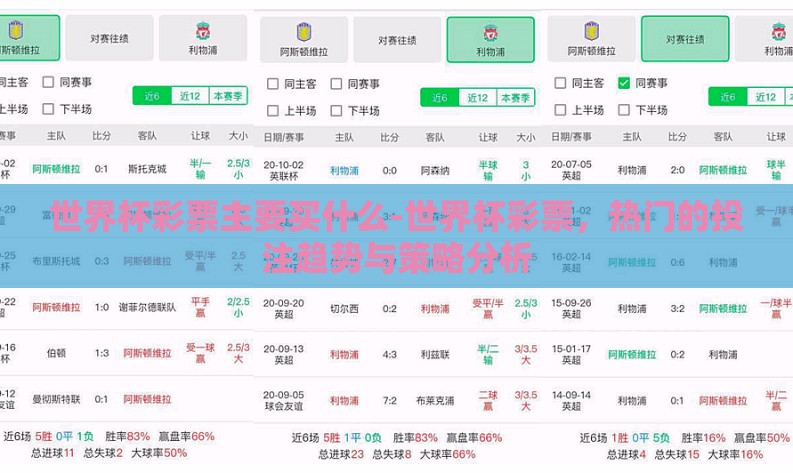 世界杯彩票主要买什么-世界杯彩票，热门的投注趋势与策略分析